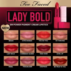 Too Faced Lady Bold Em-Power Pigment Lipstick 4g (Various Shades) -Glamdira Sales 13033601 8464894541856759